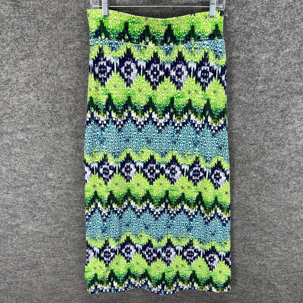 Keren Hart Skirt Women S Small Green Striped Maxi Long Mid Rise Pull On Casual